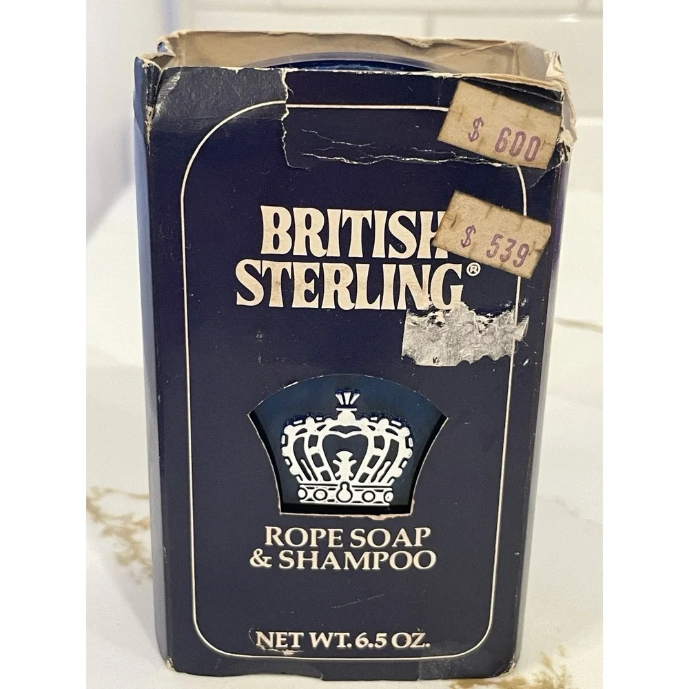 Vintage British Sterling Cologne Rope Soap & Shampoo Scented 6.5 oz FLAW READ